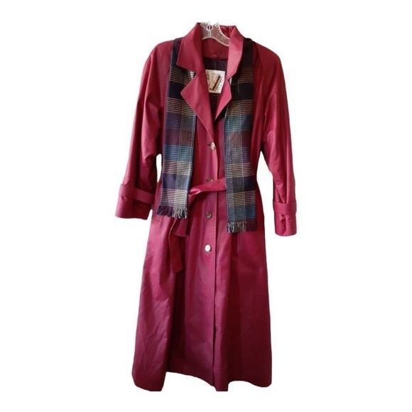 London Fog Jackets & Blazers - New W/Original Tags Vintage 1979 London Fog Trench Magenta Size 6